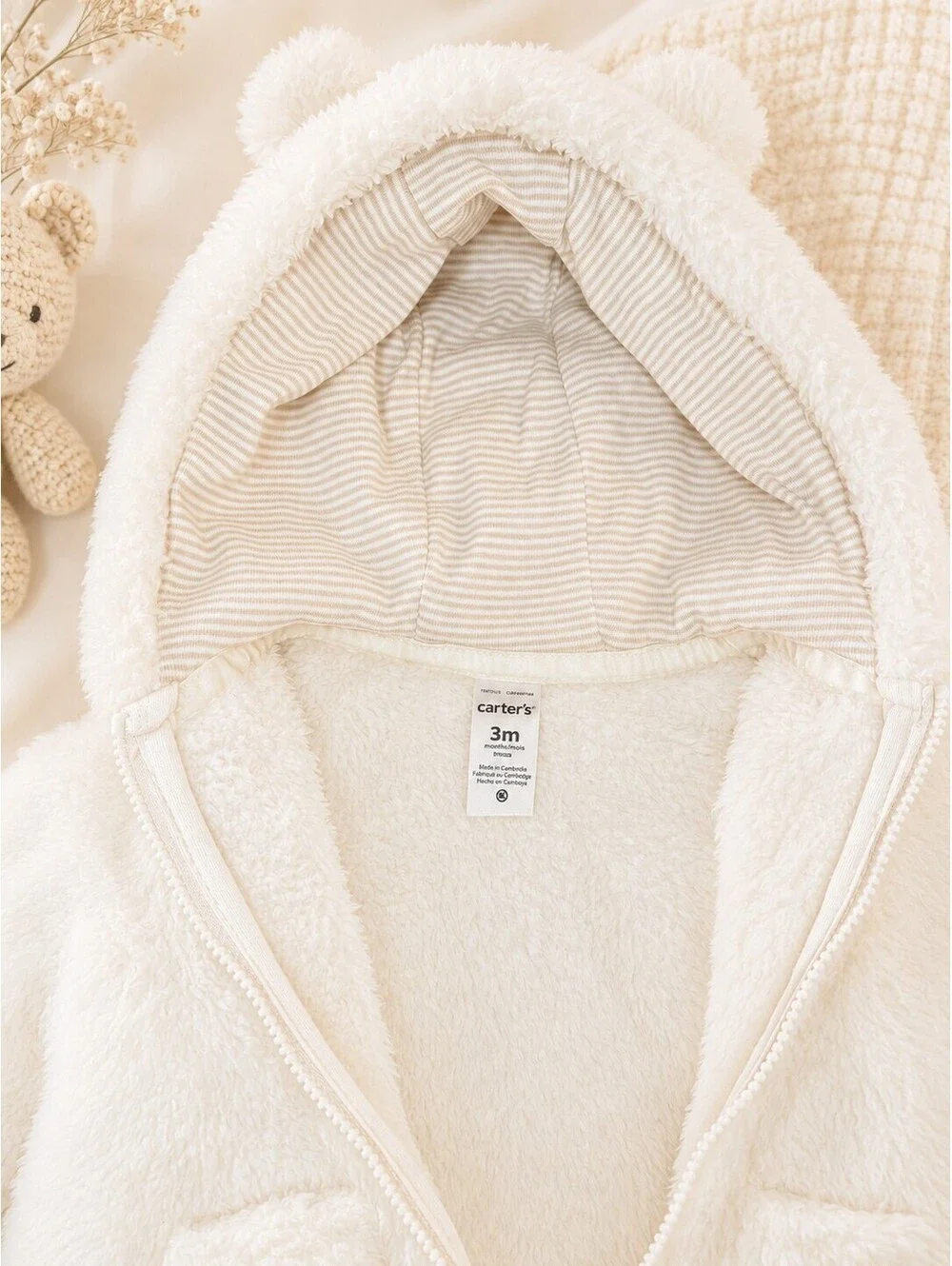Carter's White Coat baby girl size 3M